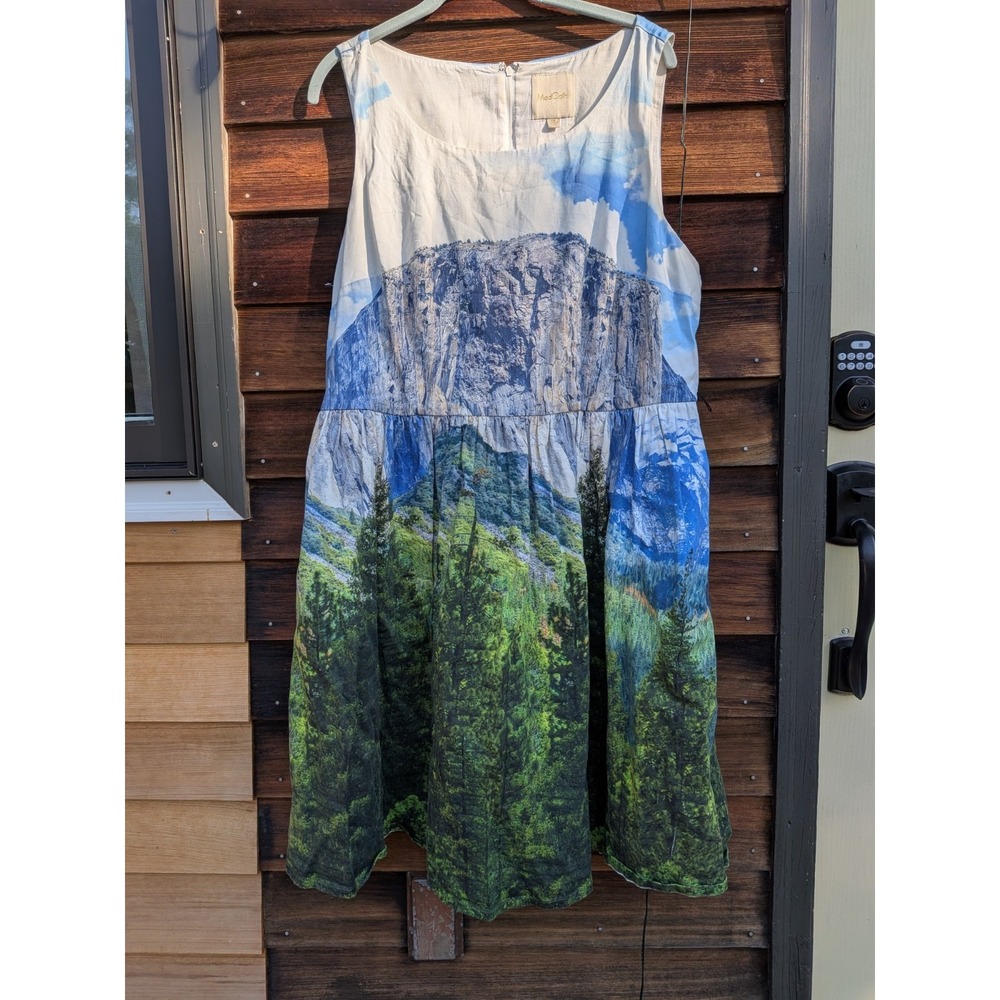 Modcloth Retro Scenic Mountain Indie Swing Fit & Flare Dress Plus Size 1X